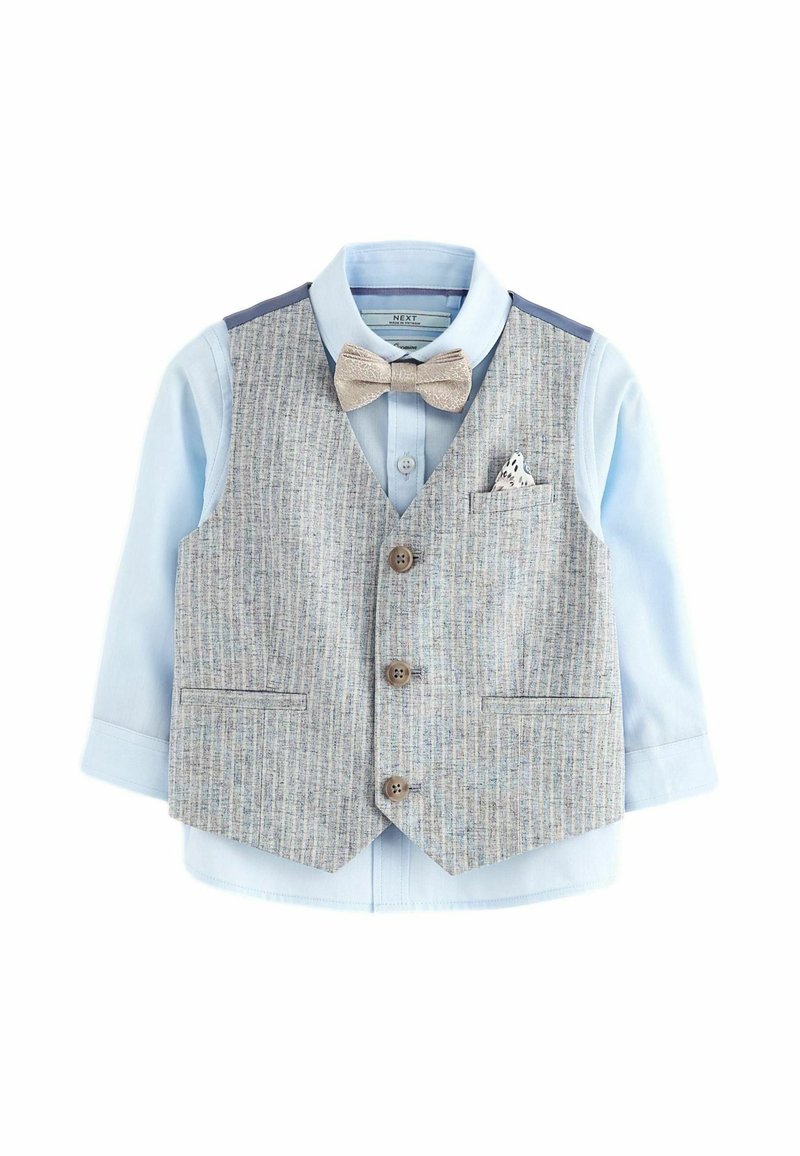 Next - SET WITH STANDARD - Liemenė - blue linen stripe, Padidinti