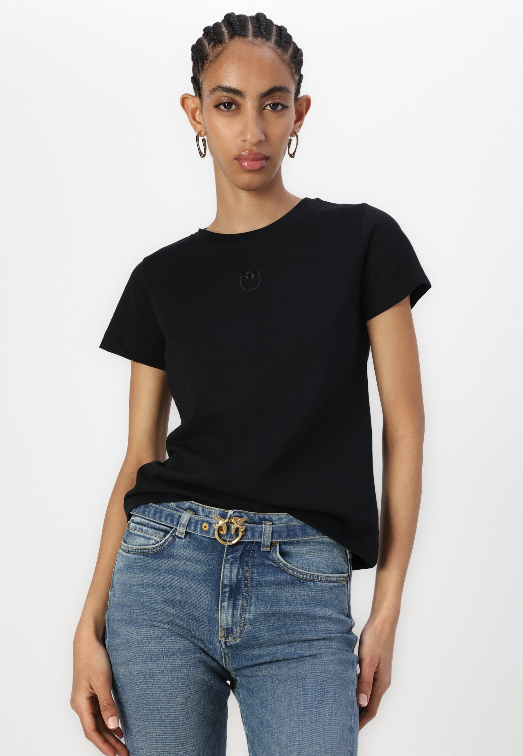 売れ筋商品|||ピンコ Tシャツ レディース トップス BUSSOLOTTO LOGO - Basic T-shirt - nero limousine Pinko - T-shirt basic/czarny - Zalando.pl