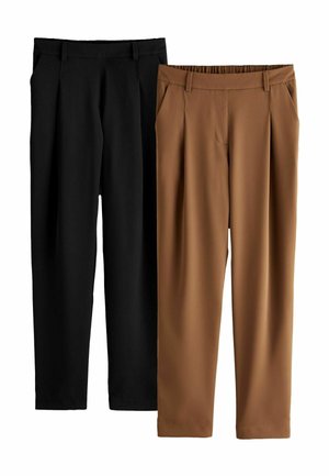 2 PACK - Kalhoty - black camel brown
