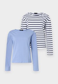 2 PACK - Top s dlouhým rukávem - light blue/white