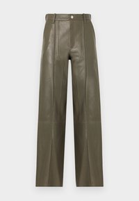 LESLIE - Pantalon en cuir - dark eucalyptus