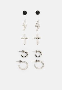 UNISEX 5 PACK - Single earring - silver-coloured/black