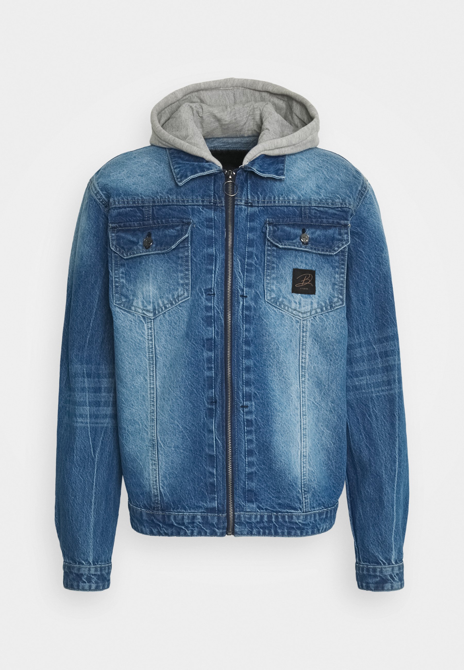 denim hooded coat