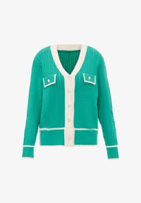 Neselectat, grün /wollweiss stickerei