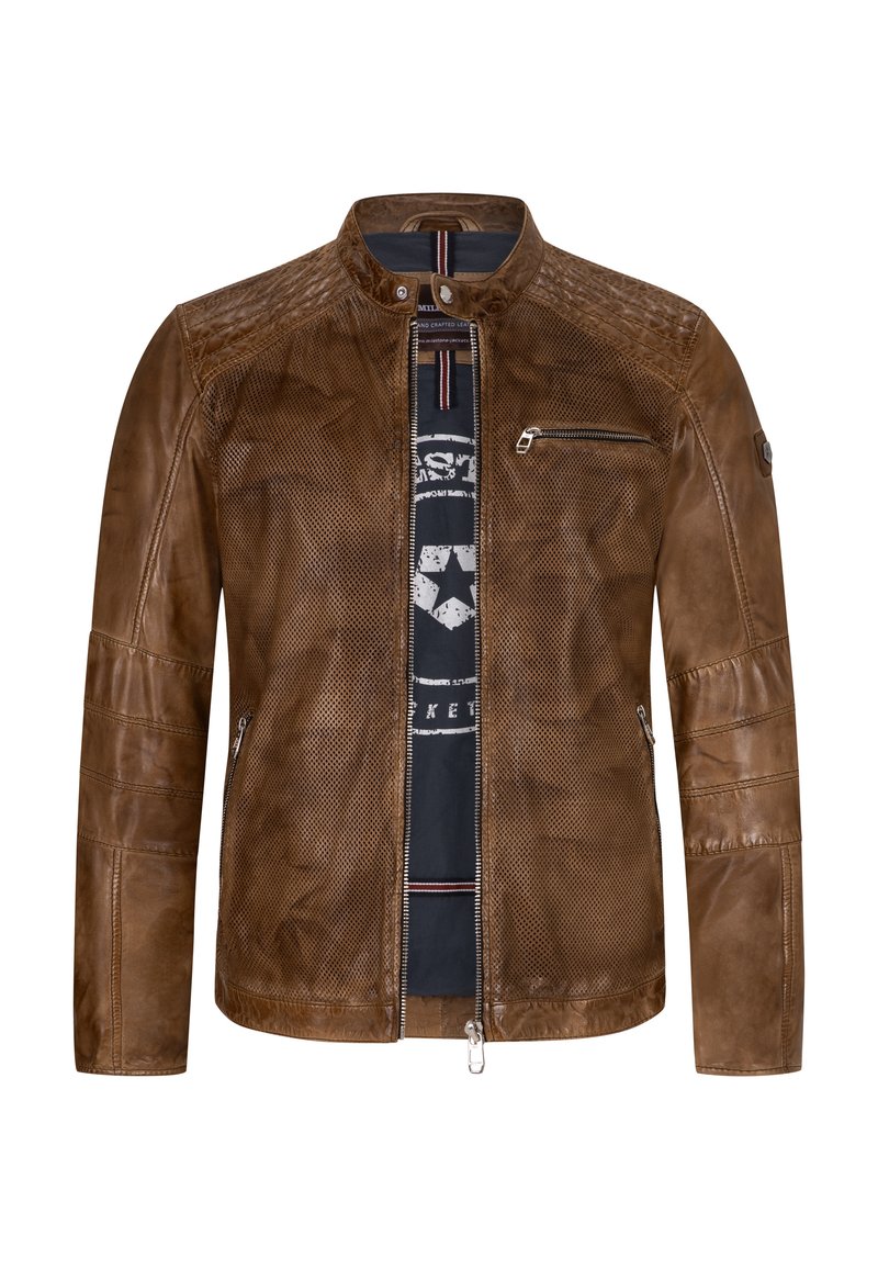 Herren Leichte Jacken | Milestone MILESTONE MS MIAMI Lederjacke cognac - QT70032 Herren Leichte Jacken | Milestone MILESTONE MS MIAMI Lederjacke cognac - QT70032