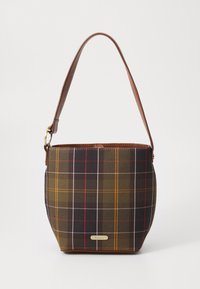 TARTAN BUCKET BAG - Handtas - olive/dark blue