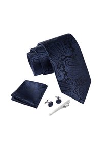 SET - Stropdas - Paisley Dunkelblau
