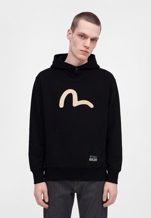 Evisu, SEAGULL PRINTED HOODIE RELAX FIT - Суитшърт с качулка - black