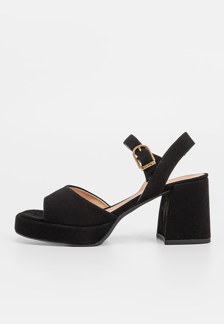 Unisa Sandalen met plateauzool zwart