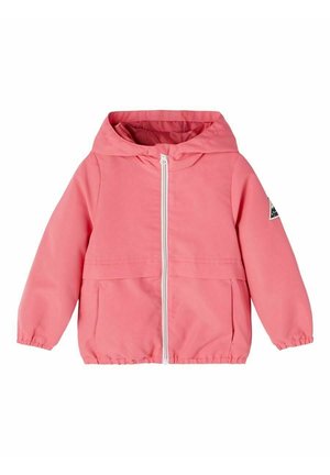 Różowa, lekka kurtka z kapturem, z zamkiem błyskawicznym z przodu, elastycznymi mankietami i dwiema dużymi kieszeniami. Posiada małą naszywkę z logo na lewym rękawie.