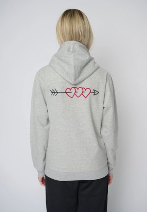 ARROW BACK EMBROIDERY - Sweater met rits - grey