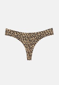 String λεοπάρ με λεία, ελαστική μέση, που παρουσιάζει βάση σε μπεζ χρώμα με μαύρες και πορτοκαλί κηλίδες.