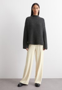 Marc O'Polo LONGSLEEVE STAND UP COLLAR - Svetr - deep grey melange