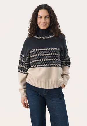 PINAR - Strickpullover - navy jacquard
