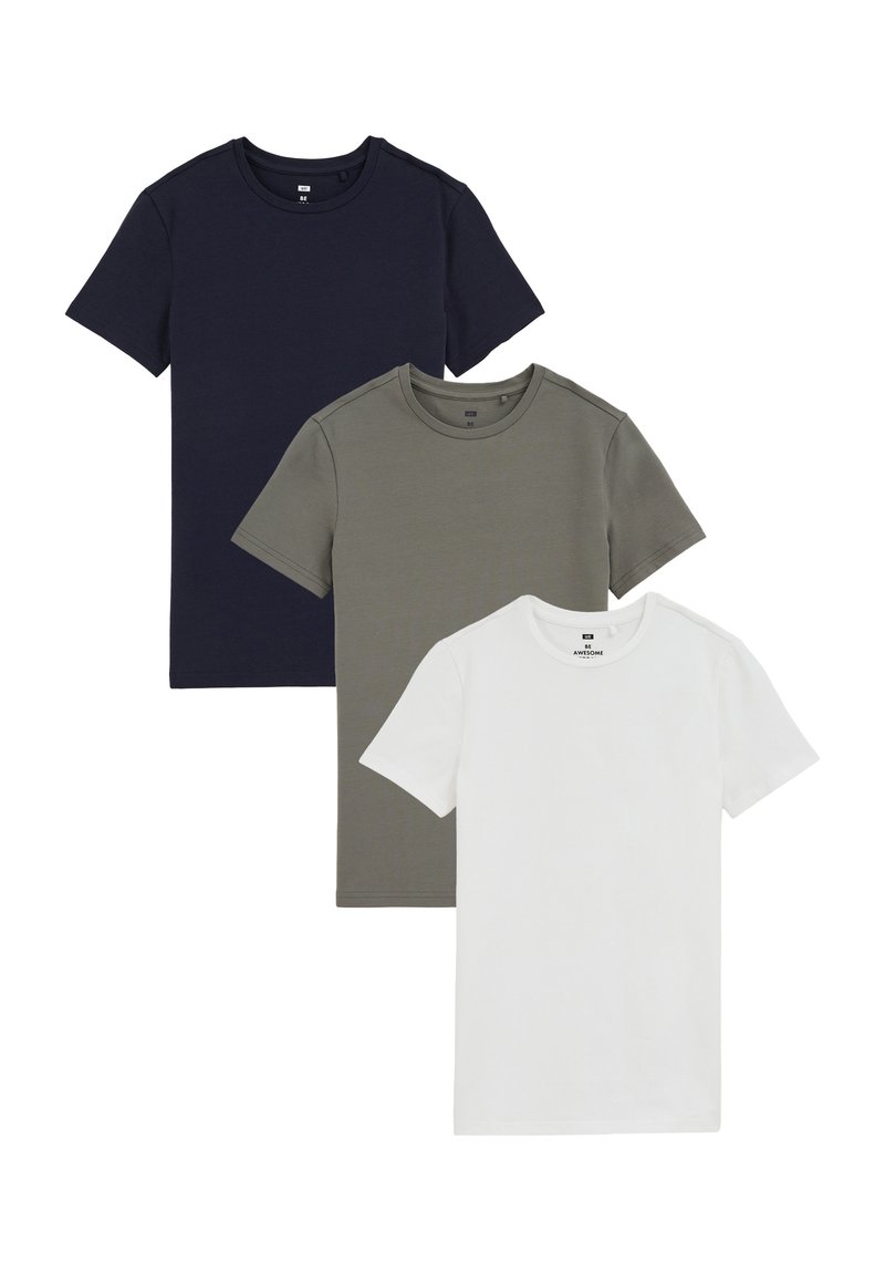WE Fashion 3-PACK - Paprasti marškinėliai - blue white
