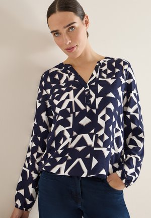 GEMUSTERTE  - Blouse - blau
