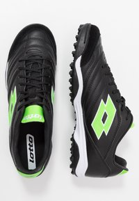 Lotto STADIO 300 II TF - Voetbalschoenen voor kunstgras - all black/spring green