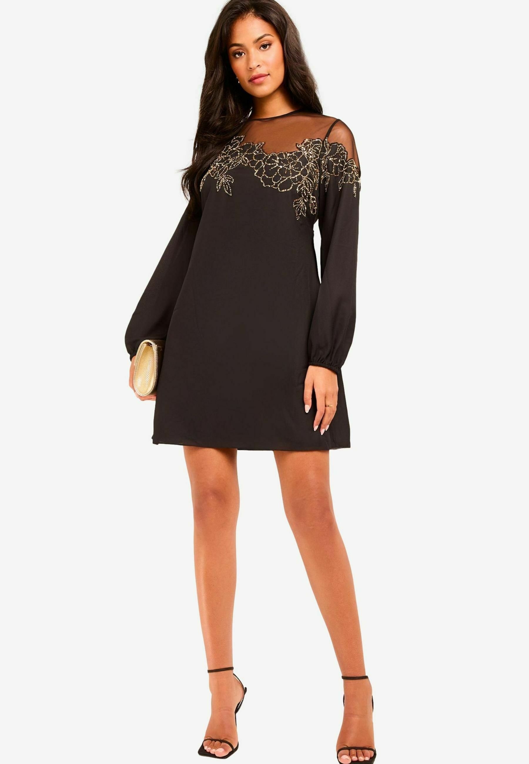 lipsy long sleeve black dress Buy Lipsy Black Lace Ruffle Long Sleeve Midi Dress from Next USA