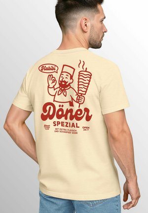 BACK DÖNER SPEZIAL FUN MIT WITZIGEM KEBAB - Print T-shirt - natur