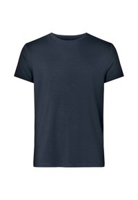 Kortærmet t-shirt i mørkeblå, lavet af blød bomuld. Klassisk rundhalset design med en glat overflade og uden mønstre eller udsmykninger.