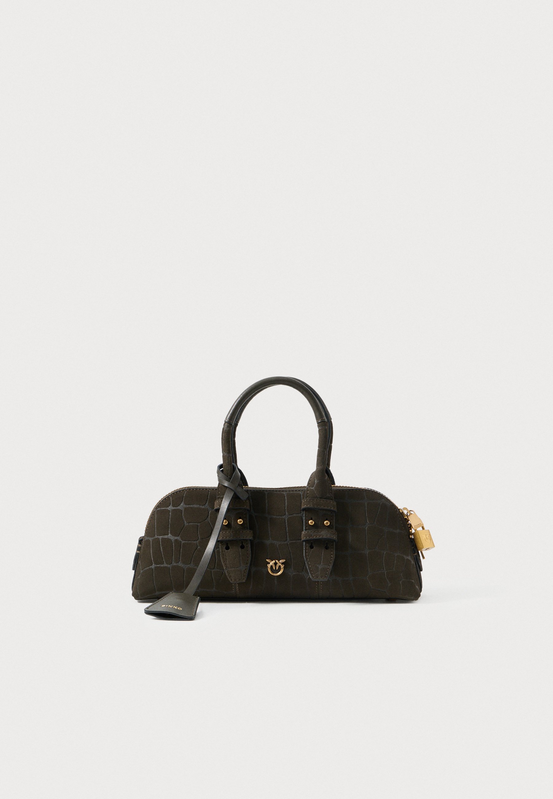 Sac à Main Moyen Marron Simili Cuir Crocodile - Poignées Doubles Et Détails Argentés - Accessorize
