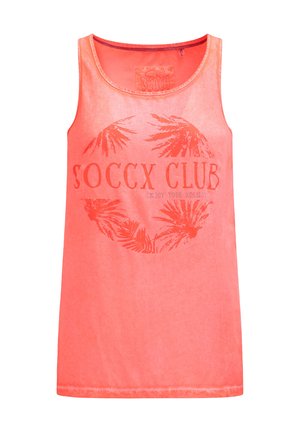 Soccx, SOCCX BLUSEN-TOP OIL DYED IM MATERIALMIX - Top - neon coral