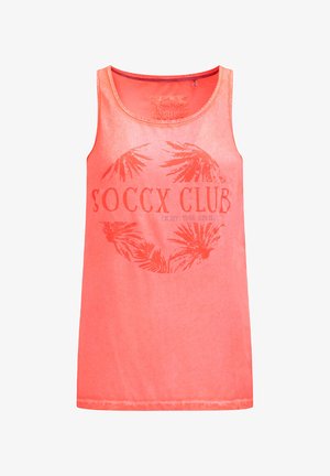 Soccx, SOCCX BLUSEN-TOP OIL DYED IM MATERIALMIX - Top - neon coral