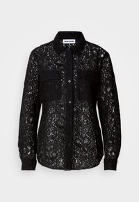 LONG SLEEVE BUTTON FRONT SHIRT UTILITY POCKETS - Nööpidega pluus - black