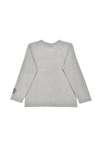 Langärmliger grauer Sweatshirt aus Baumwollmischung. Verfügt über einen Rundhalsausschnitt, gerippte Bündchen und ein auf dem linken Ärmel gedrucktes Logo.