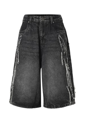 FAVELA, F PATCH BLACK WASHED DENIM JORTS - Denimové šortky - black washed