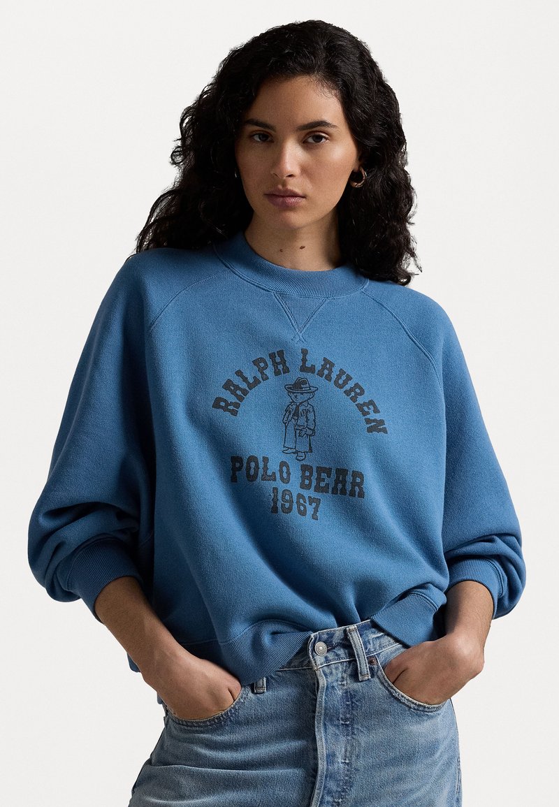 Polo Ralph Lauren POLO BEAR OVERSIZE FLEECE CREWNECK - Sweatshirt - petrol blue