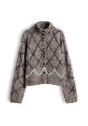 OPUS, RELAXED FIT FLUFFY TEXTURE - Cardigan - affogato