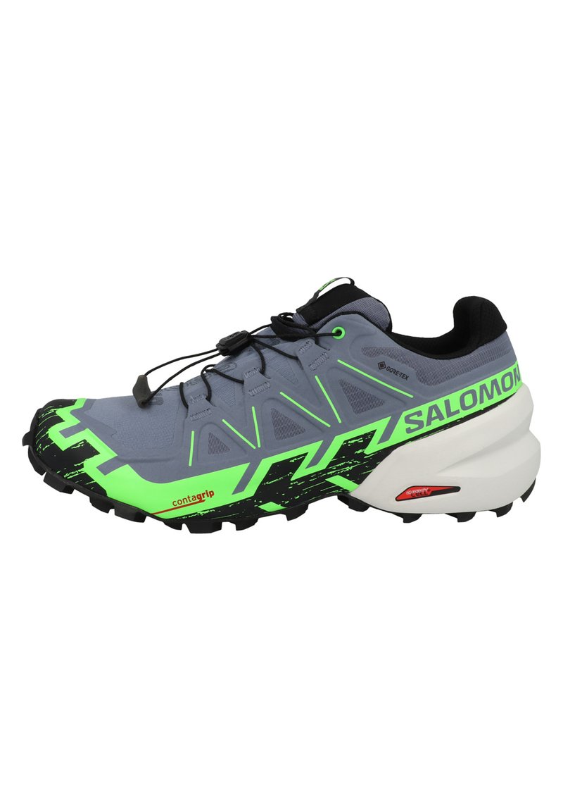 Salomon SPEEDCROSS 6 GTX - Trail hardloopschoenen - flint stone/green gecko/black