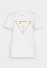 Guess TRIANGLE - T-shirt con stampa - pure white