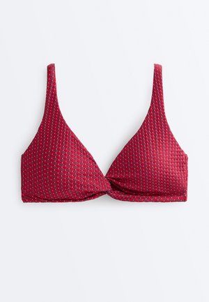OYSHO GEOMETRIC JACQUARD - Bikini-Top - pink