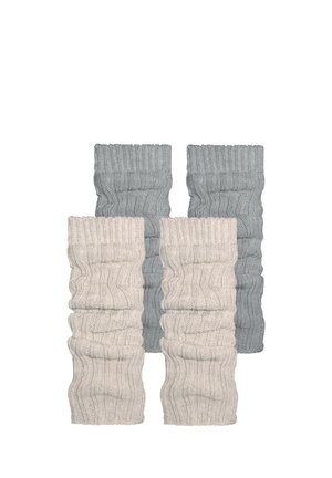 2 PAAR STRICKSTULPEN MIT WÄRMENDER  - Stulpen - beige/hellgrau