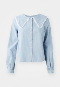 STRIPE COLLAR BLOUSE - Button-down blouse - blue