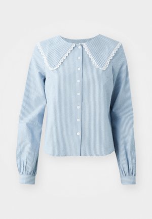 BDG Urban Outfitters STRIPE COLLAR BLOUSE - Button-down blouse - blue