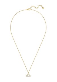 Kullatud kett kaelakee minimalistliku, kaarekujulise ripatsiga, millel on väiksed selged kivid. Omab reguleeritavat ketti ja konksu sulgemist.