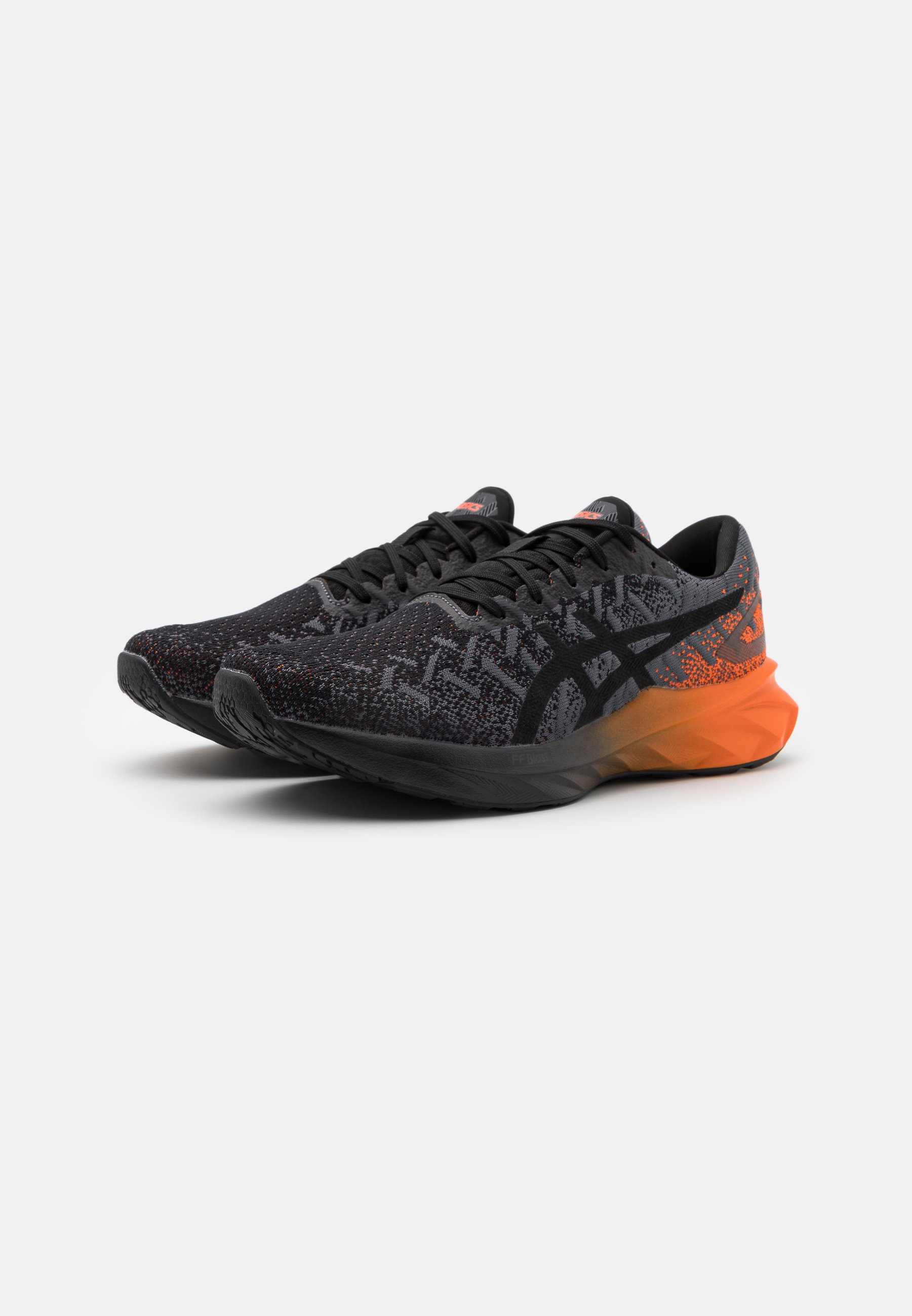 asics black and orange running shoes