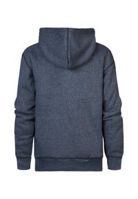 Felpa grigia con cappuccio caratterizzata da una texture morbida, polsini e orlo a coste, e una vestibilità rilassata, con una cucitura centrale sul retro.