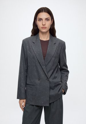 Pieces, PCFALKA PINSTRIPED BLAZER - Блейзър - asphalt