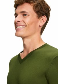 FALKE BASIC V-NECK - Maglione - olive