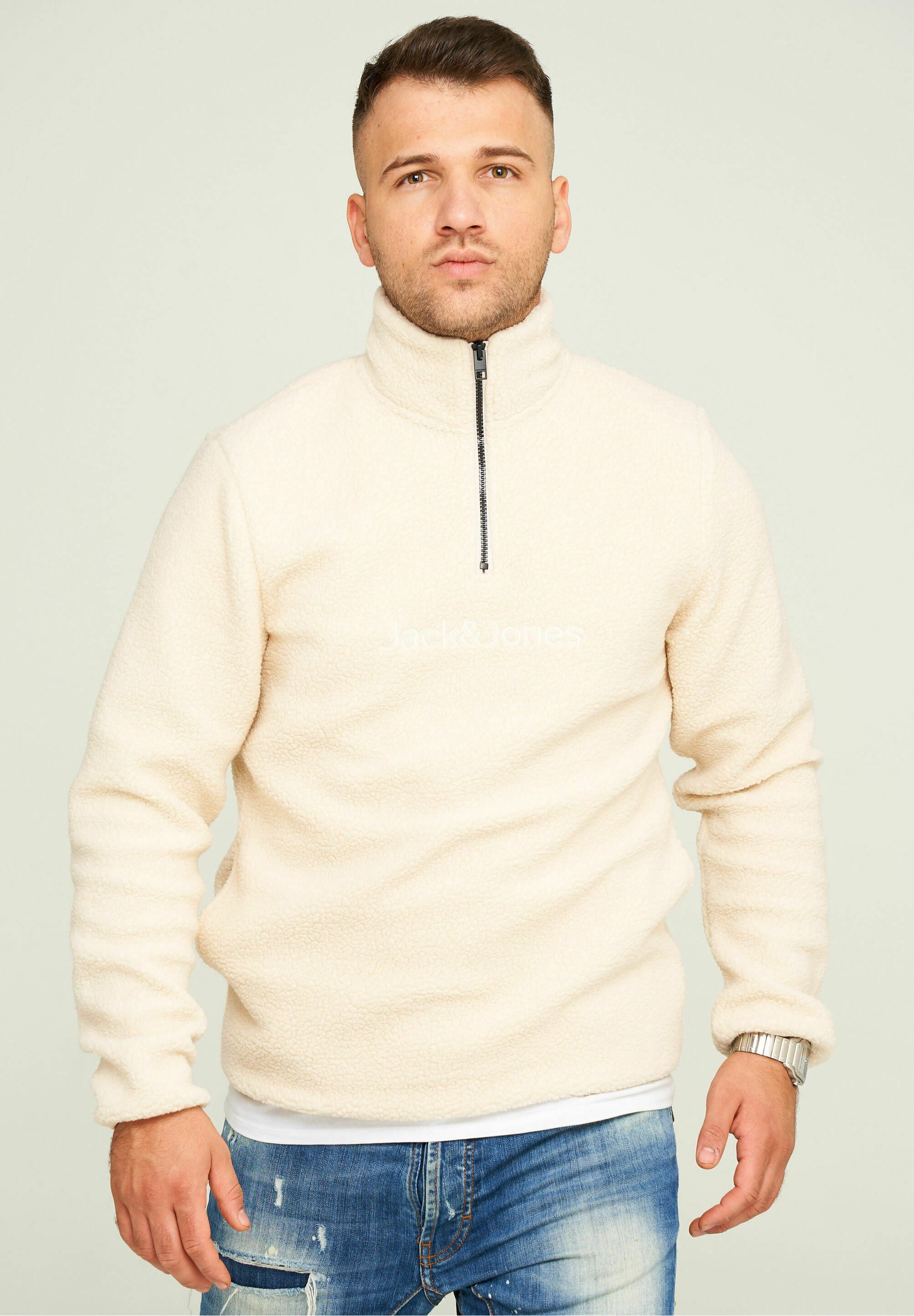 Jack Jones VESPER Fleecepullover oatmeal/beige Zalando