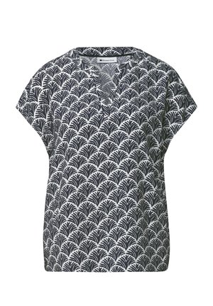Street One, BLUSENSHIRT MIT SPLIT NECK UND LEO-MUSTER - Blouse - shadowed navy