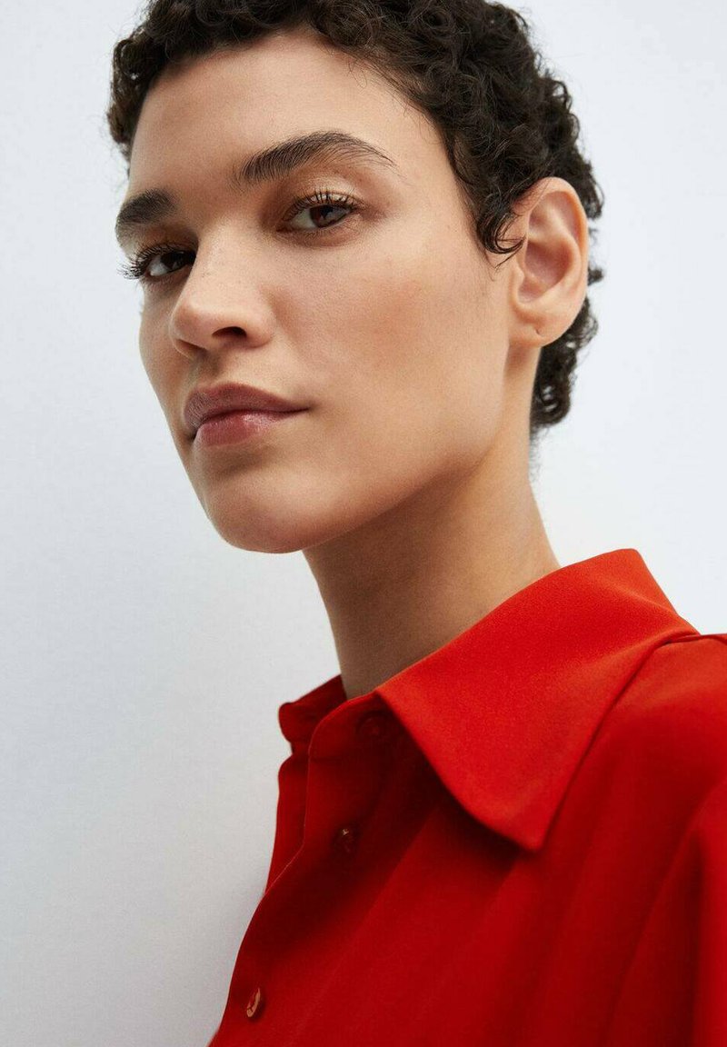 mango red shirt dress Knot detail shirt dress - Women