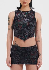 Ed Hardy DRAGON REPEAT TIED BACK - Top - black
