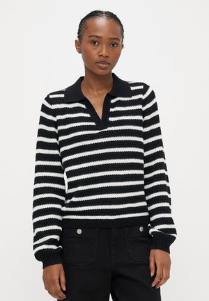 VMGORGEOUS V NECK - Strikkegenser - black/birch