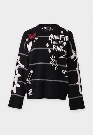 Pinko, NUOVA ANDROS CORDONETTO - Пуловер - black/grey/white