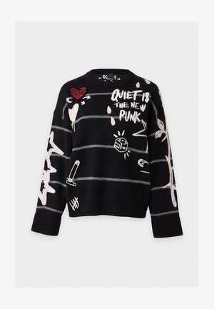 Pinko, NUOVA ANDROS CORDONETTO - Пуловер - black/grey/white